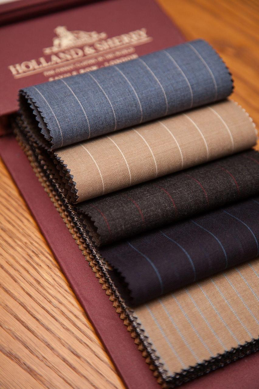 English Pinstripe Wool fabric detail