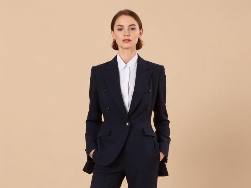 Woman in an elegant made-to-measure tailored suit